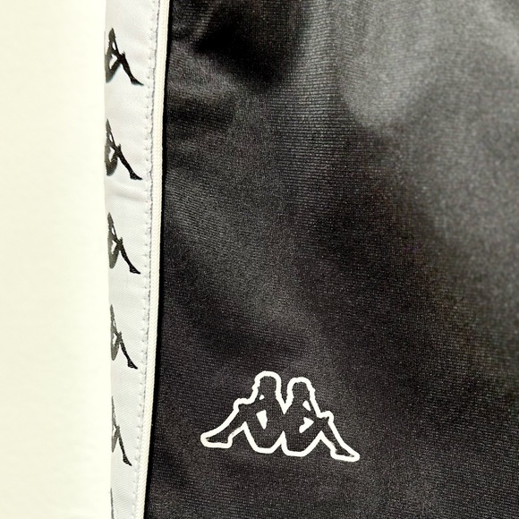 NWOT Kappa Black White Drawstring Track Pants Sz Medium - Picture 8 of 12